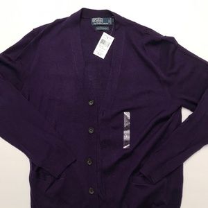 Polo Ralph Lauren V-Neck Cardigan Purple